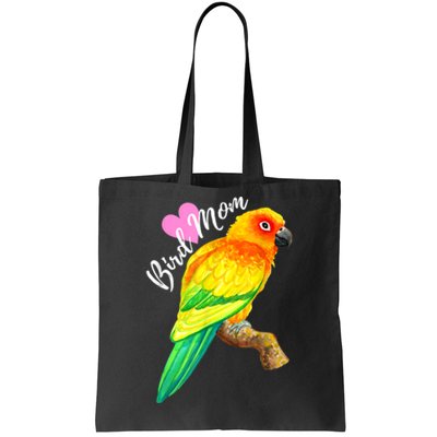 Parrot Bird Mom Sun Conure Watercolor Tote Bag