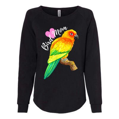 Parrot Bird Mom Sun Conure Watercolor Womens California Wash Sweatshirt