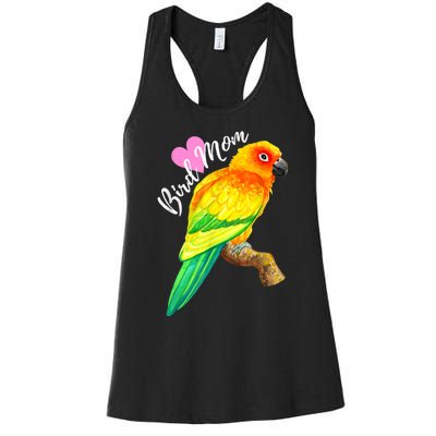 Parrot Bird Mom Sun Conure Watercolor Women's Racerback Tank