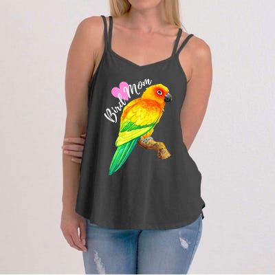 Parrot Bird Mom Sun Conure Watercolor Women's Strappy Tank