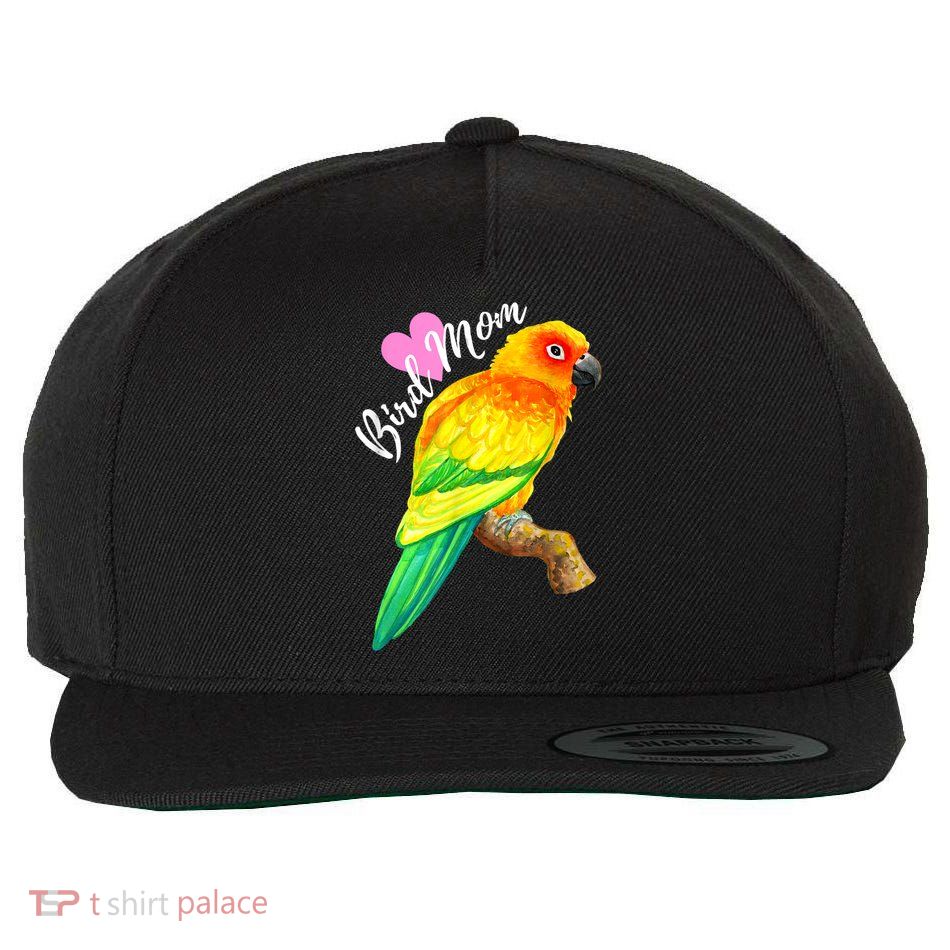 Parrot Bird Mom Sun Conure Watercolor Wool Snapback Cap