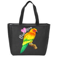 Parrot Bird Mom Sun Conure Watercolor Zip Tote Bag