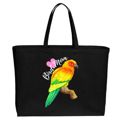 Parrot Bird Mom Sun Conure Watercolor Cotton Canvas Jumbo Tote