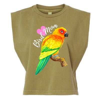 Parrot Bird Mom Sun Conure Watercolor Garment-Dyed Women's Muscle Tee