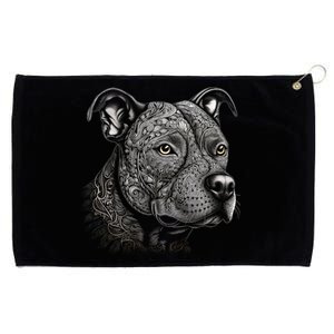 Pit Bull Mom Dog Lover Mandala Artistic Pitbull Owner Women Grommeted Golf Towel