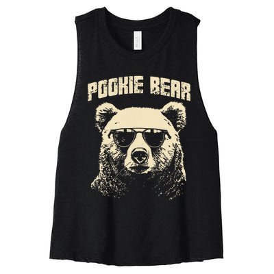 Pookie Bear Meme Funny Memes Internet Memes Bear Lover Joke Women's Racerback Cropped Tank