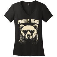 Pookie Bear Meme Funny Memes Internet Memes Bear Lover Joke Women's V-Neck T-Shirt