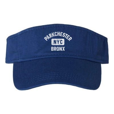 Parkchester Bronx Nyc Gym Style Distressed White Print Great Gift Valucap Bio-Washed Visor