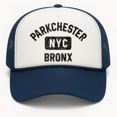 Parkchester Bronx Nyc Gym Style Distressed White Print Great Gift Trucker Hat