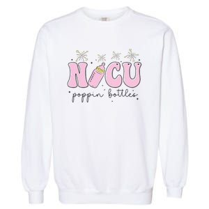 Poppin Bottles New Years Eve Hospital Party Funny NICU Nurse Garment-Dyed Sweatshirt