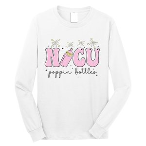 Poppin Bottles New Years Eve Hospital Party Funny NICU Nurse Long Sleeve Shirt