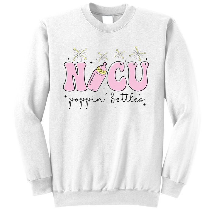 Poppin Bottles New Years Eve Hospital Party Funny NICU Nurse Sweatshirt