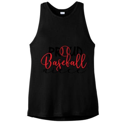 Proud Baseball Niece For Family Matching Mother's Day Ladies PosiCharge Tri-Blend Wicking Tank