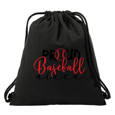 Proud Baseball Niece For Family Matching Mother's Day Drawstring Bag