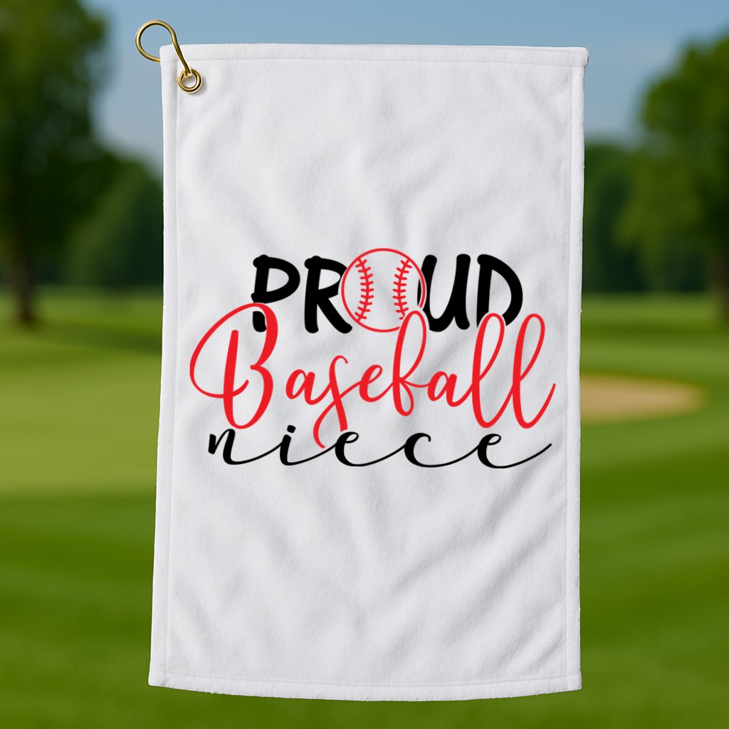 Proud Baseball Niece For Family Matching Mother's Day Golf Towel