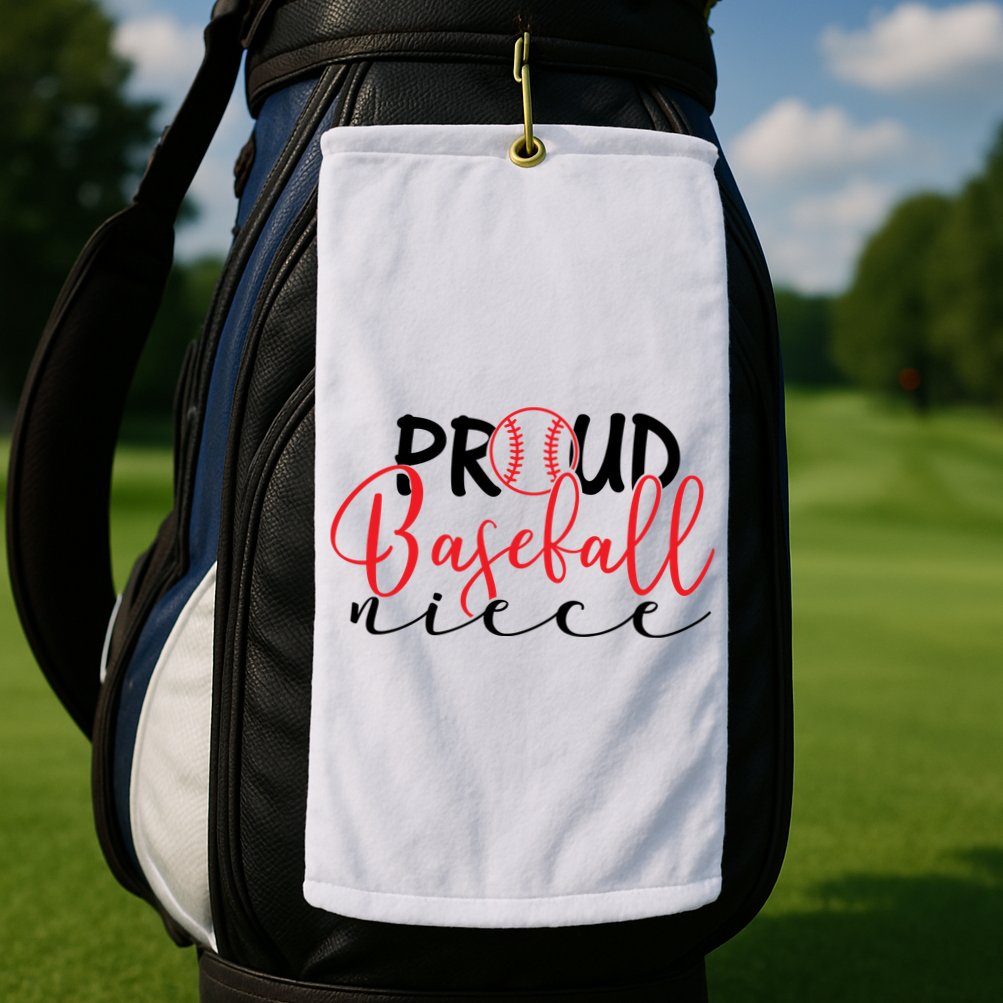 Proud Baseball Niece For Family Matching Mother's Day Golf Towel