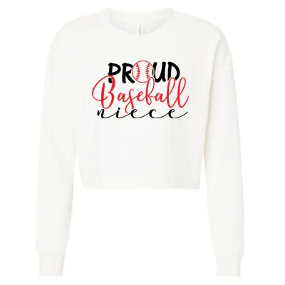 Proud Baseball Niece For Family Matching Mother's Day Cropped Pullover Crew