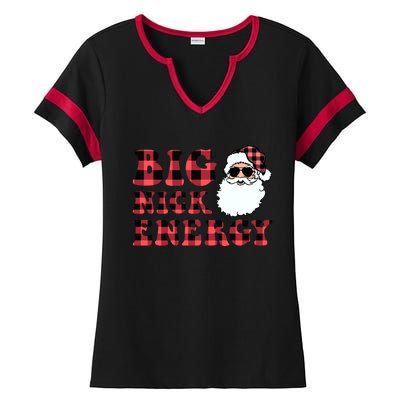 Plaid Big Nick Energy Santa Claus Funny Christmas Ladies Halftime Notch Neck Tee