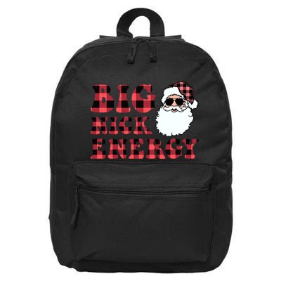 Plaid Big Nick Energy Santa Claus Funny Christmas 16 in Basic Backpack