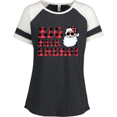 Plaid Big Nick Energy Santa Claus Funny Christmas Enza Ladies Jersey Colorblock Tee