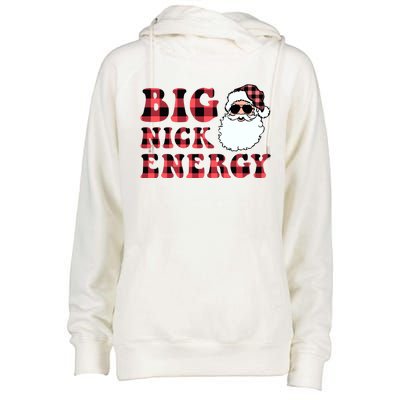 Plaid Big Nick Energy Santa Claus Funny Christmas Womens Funnel Neck Pullover Hood