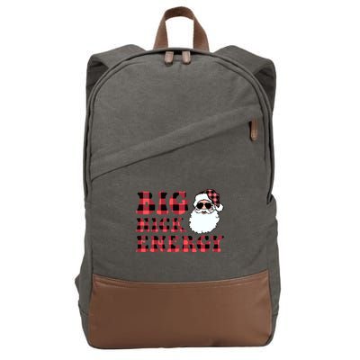 Plaid Big Nick Energy Santa Claus Funny Christmas Cotton Canvas Backpack