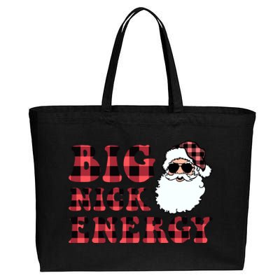 Plaid Big Nick Energy Santa Claus Funny Christmas Cotton Canvas Jumbo Tote