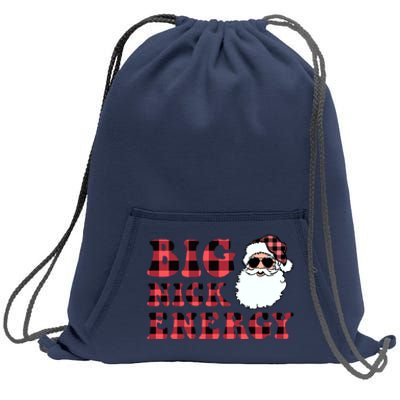 Plaid Big Nick Energy Santa Claus Funny Christmas Sweatshirt Cinch Pack Bag