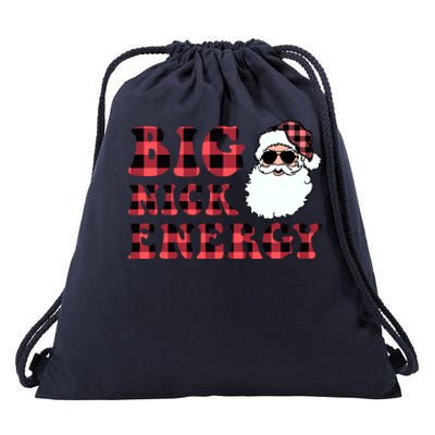 Plaid Big Nick Energy Santa Claus Funny Christmas Drawstring Bag