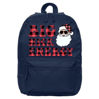 Plaid Big Nick Energy Santa Claus Funny Christmas 16 in Basic Backpack