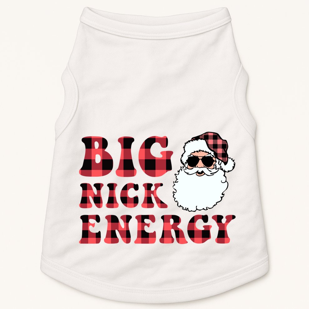 Plaid Big Nick Energy Santa Claus Funny Christmas Doggie Tank