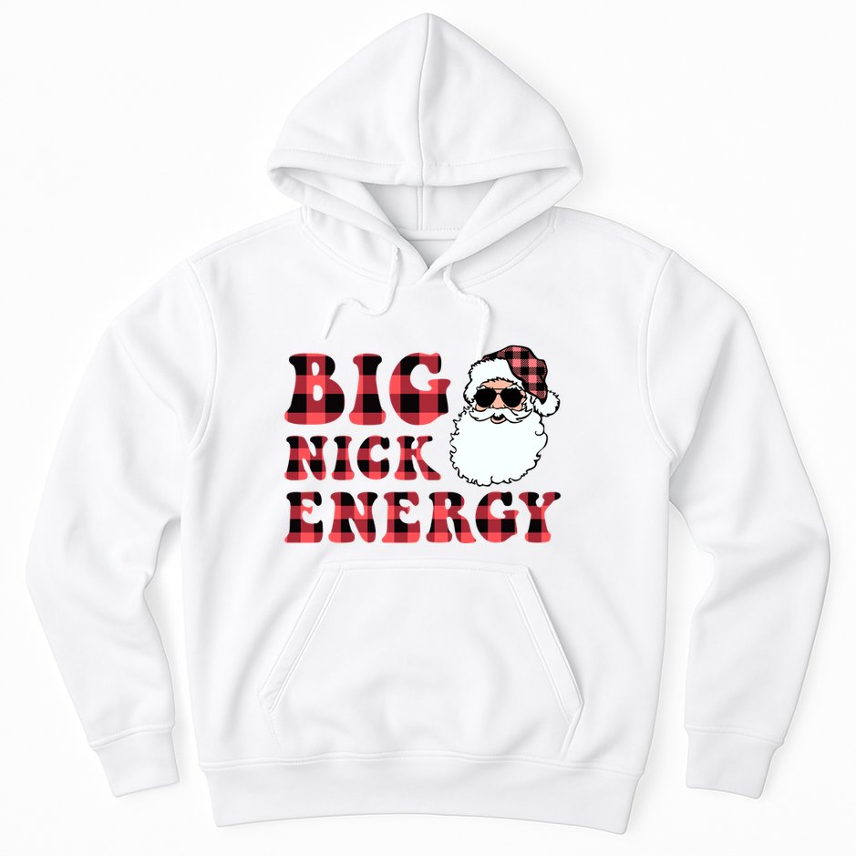 Plaid Big Nick Energy Santa Claus Funny Christmas Hoodie