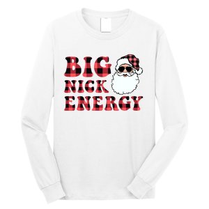 Plaid Big Nick Energy Santa Claus Funny Christmas Long Sleeve Shirt