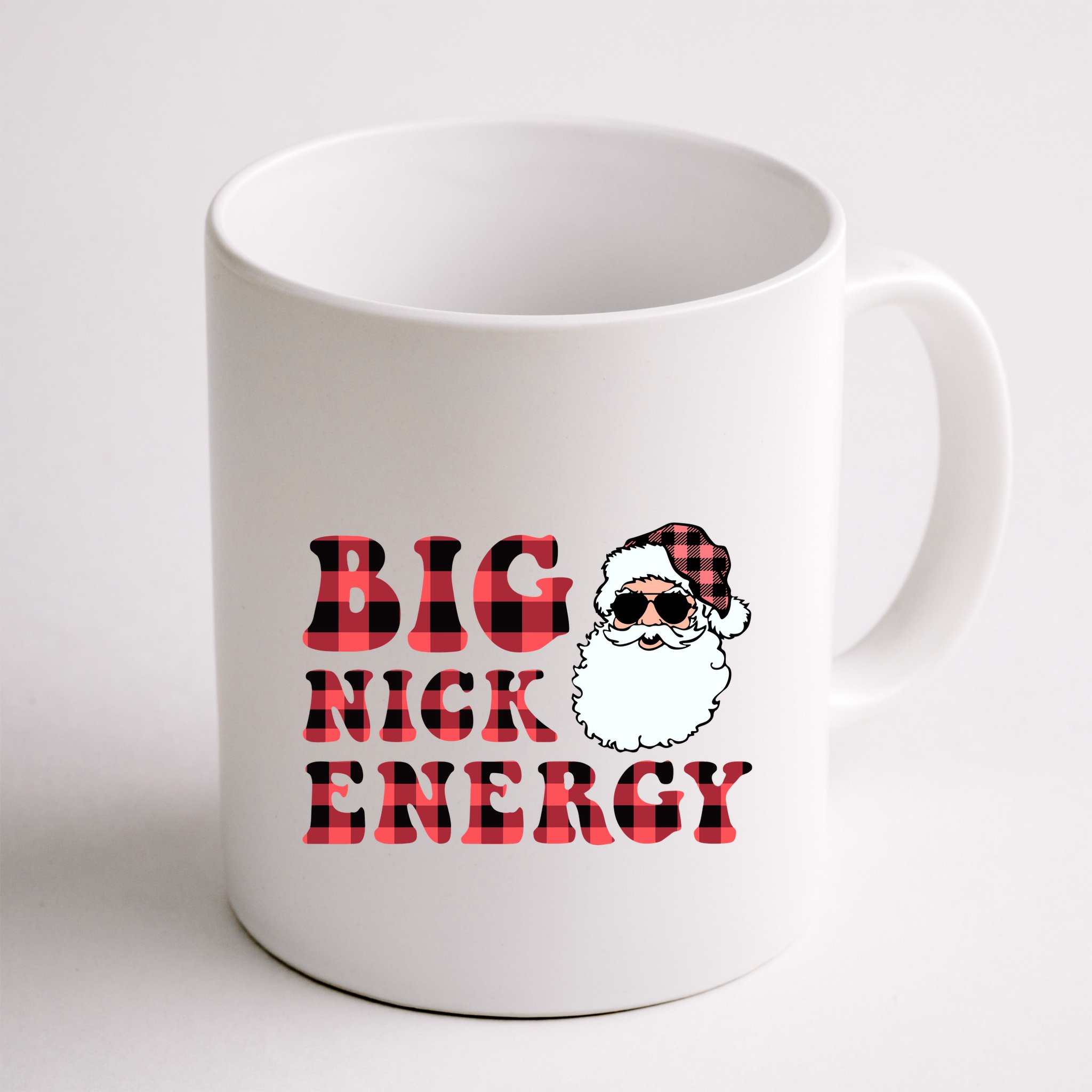 Plaid Big Nick Energy Santa Claus Funny Christmas Mug