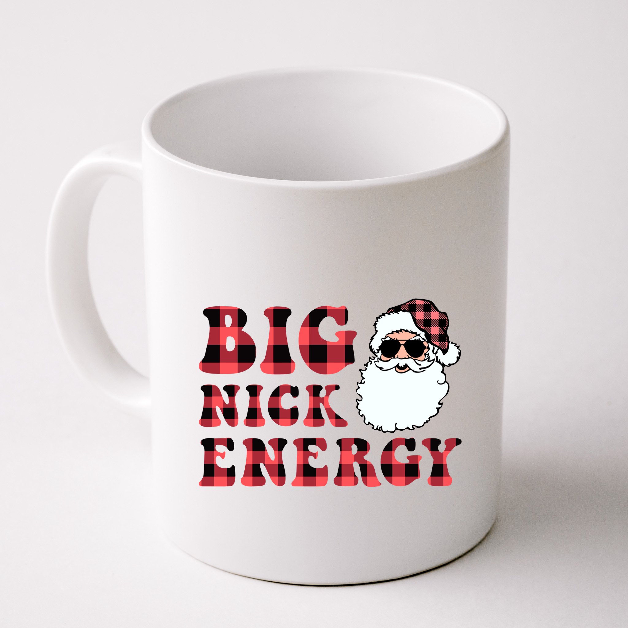 Plaid Big Nick Energy Santa Claus Funny Christmas Mug