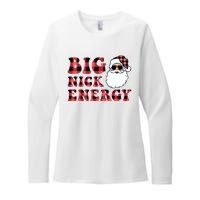 Plaid Big Nick Energy Santa Claus Funny Christmas Womens CVC Long Sleeve Shirt