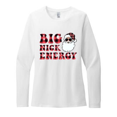 Plaid Big Nick Energy Santa Claus Funny Christmas Womens CVC Long Sleeve Shirt