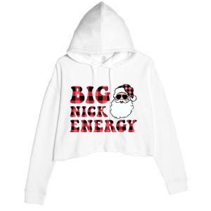 Plaid Big Nick Energy Santa Claus Funny Christmas Crop Fleece Hoodie