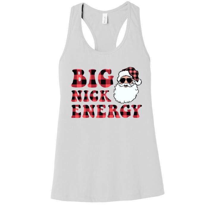 Plaid Big Nick Energy Santa Claus Funny Christmas Women's Racerback Tank