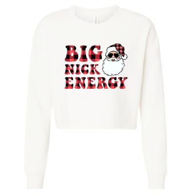 Plaid Big Nick Energy Santa Claus Funny Christmas Cropped Pullover Crew