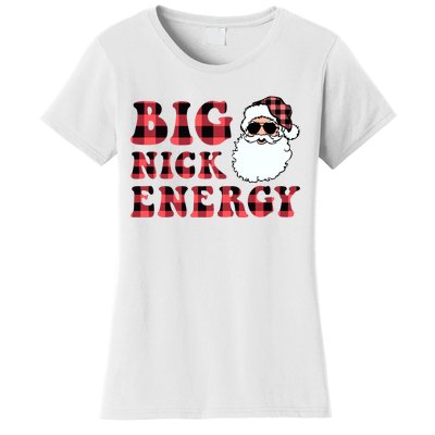 Plaid Big Nick Energy Santa Claus Funny Christmas Women's T-Shirt