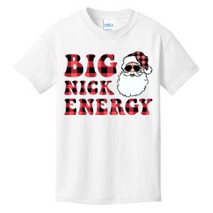 Plaid Big Nick Energy Santa Claus Funny Christmas Kids T-Shirt