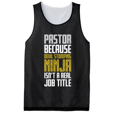 Pastor Devil Stomping Ninja IsnT A Real Job Title Mesh Reversible Basketball Jersey Tank
