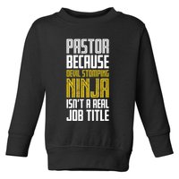 Pastor Devil Stomping Ninja IsnT A Real Job Title Toddler Sweatshirt