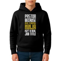 Pastor Devil Stomping Ninja IsnT A Real Job Title Kids Hoodie