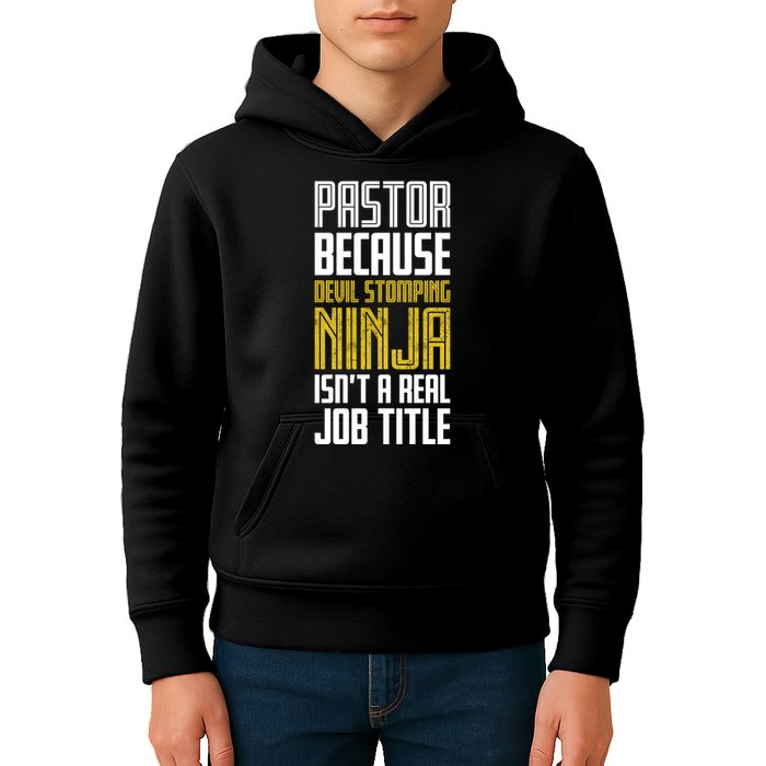 Pastor Devil Stomping Ninja IsnT A Real Job Title Kids Hoodie