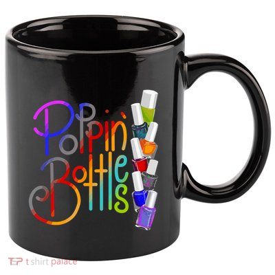 Popping Bottles Nail Polish 11oz C Handle Ceramic Mug