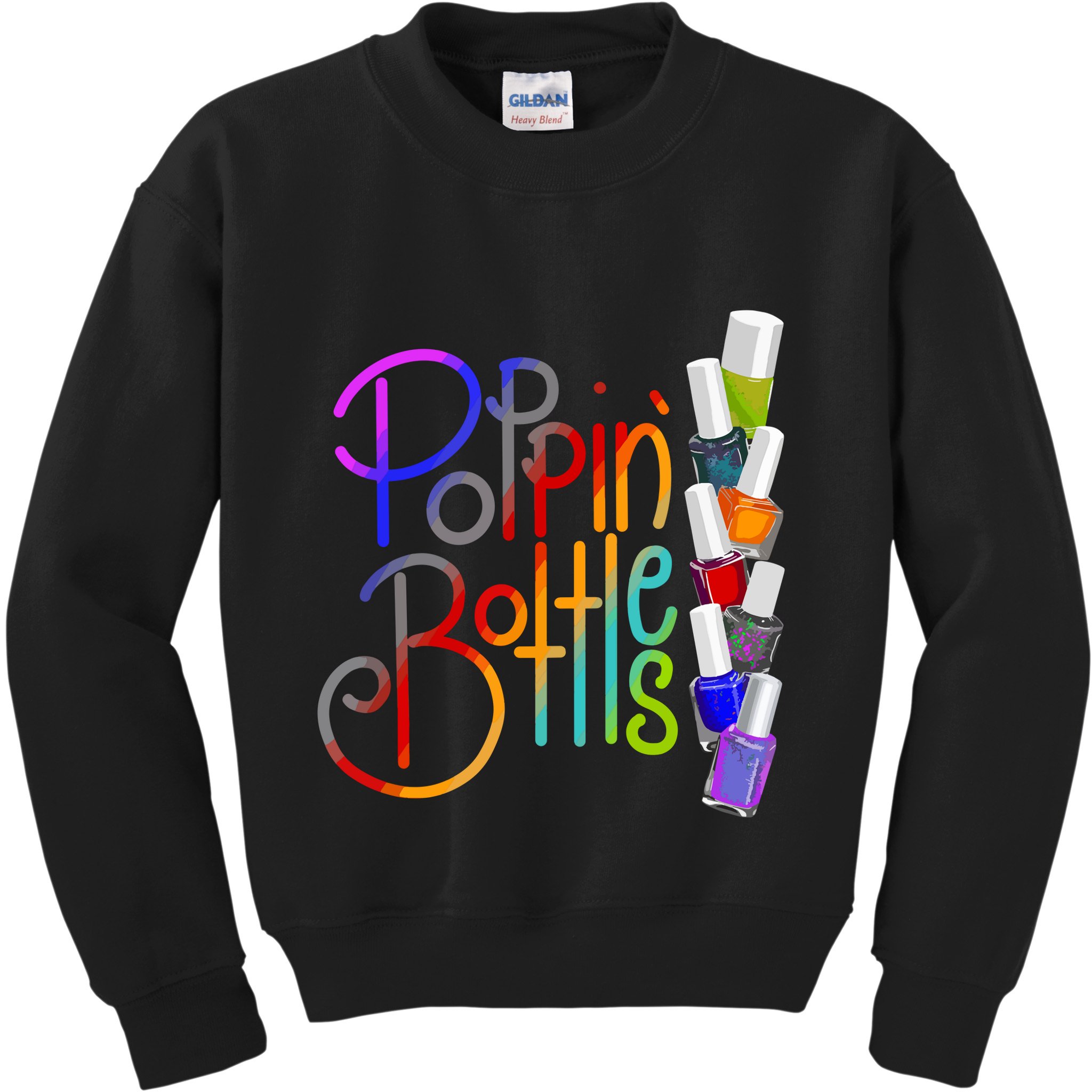 Popping Bottles Nail Polish Kids Sweatshirt