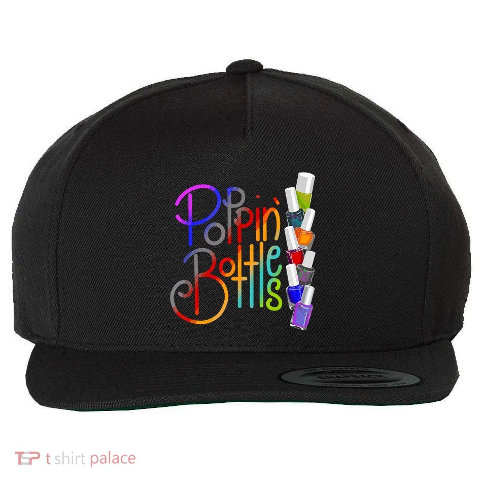 Popping Bottles Nail Polish Wool Snapback Cap