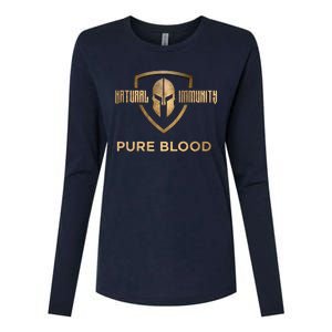 Pure Blood Natural Immunity Womens Cotton Relaxed Long Sleeve T-Shirt